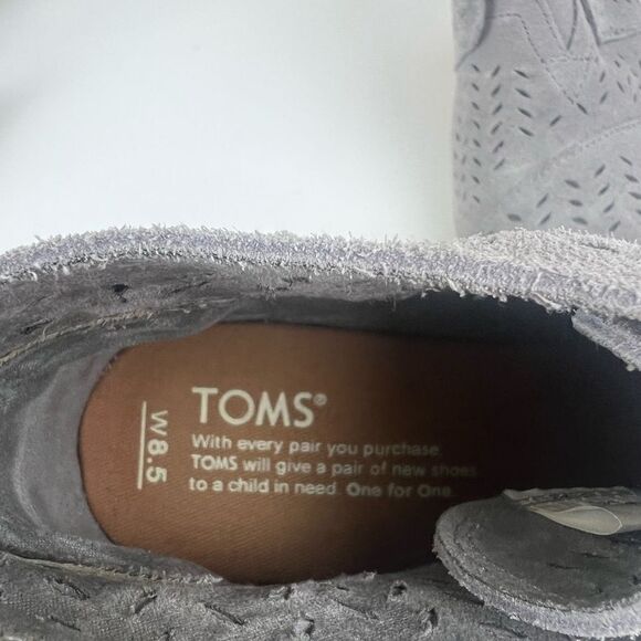 Toms Boots Womens Drizzle Gray Wedge Heels Booties  Gray Leather 8.5 - Picture 3 of 7
